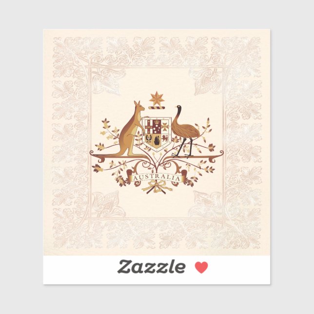 Sticker Australie Armoiries Tint Brown (Feuille)