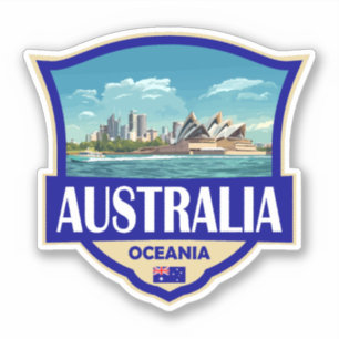 Sticker Australie Illustration Badge Rétro
