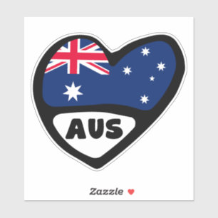 Sticker Australie Pays Code Drapeau Coeur AUS