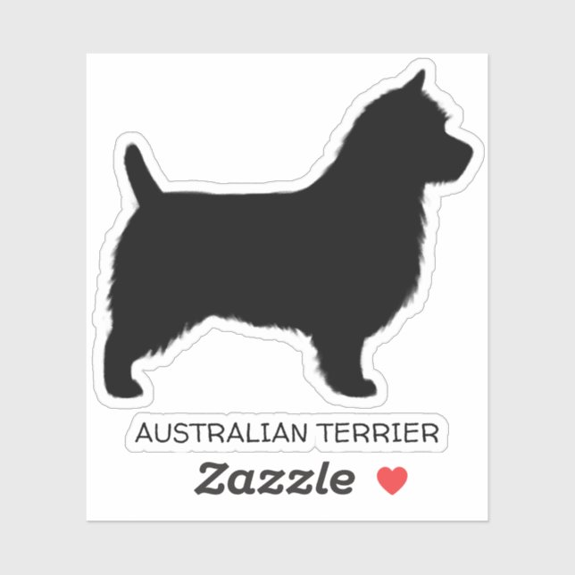 Sticker Australien Terrier Silhouette Aussie Chien Vinyl (Feuille)
