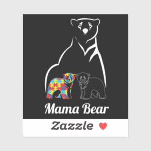 Sticker Autism Mama ours Sensibilisation sur l'autisme Mam