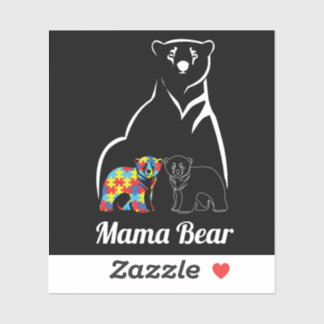 Sticker Autism Mama ours Sensibilisation sur l'autisme Mam