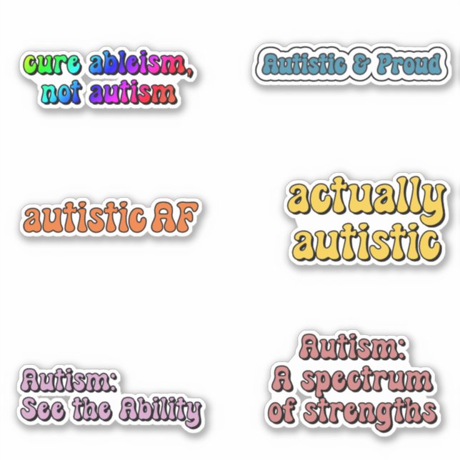 Sticker Autisme Acceptation Neurodiversity Awareness Pack (Devant)
