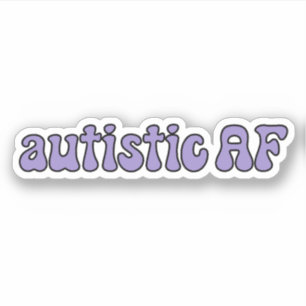 Sticker autisme AF Simple Purple Typographie