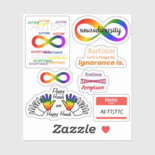 Sticker Autisme Neurodiversity set Custom-Cut Vinyl Sticke