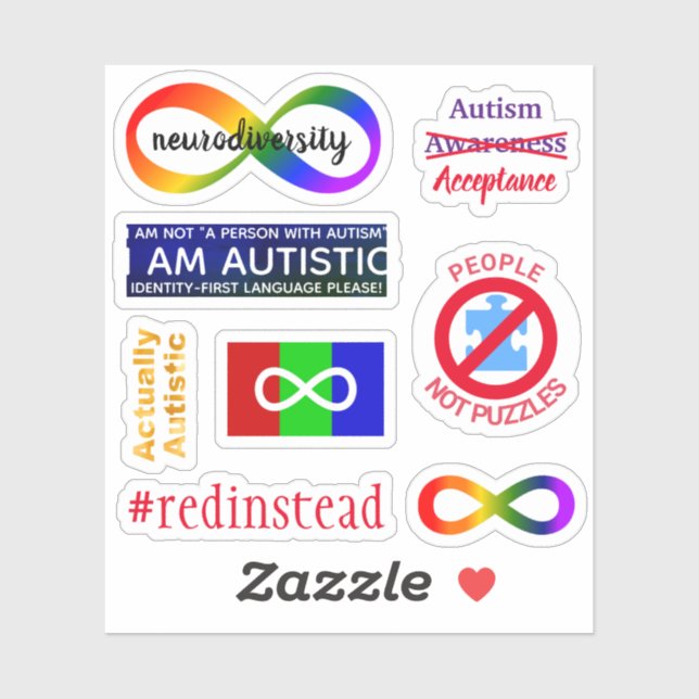 Sticker Autiste activiste ensemble d'autocollants (Feuille)