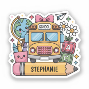 Sticker Autobus de retour à l'école personnalisés - Person