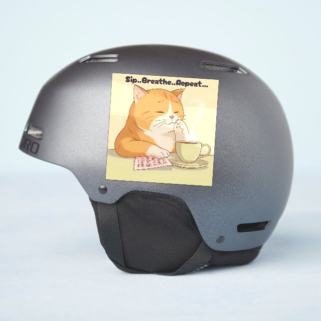 Sticker « Autocollant chat kawaii » (Côté casque)