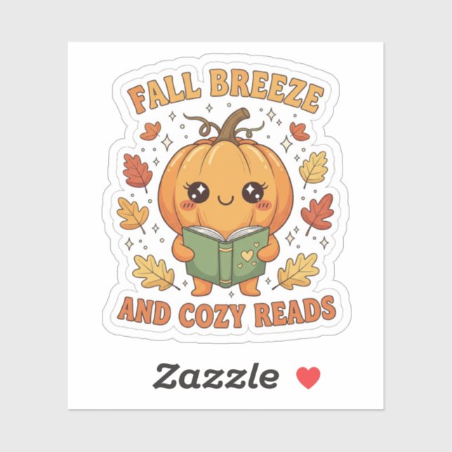 Sticker Automne Breeze and Cosy Reads - Citrouille (Feuille)