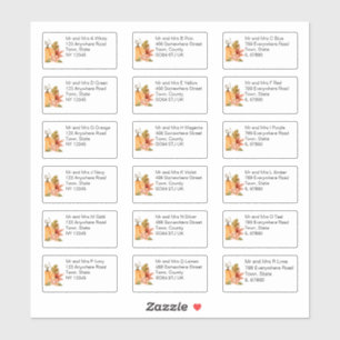 Sticker Automne Citrouille Floral Nom et adresse individue