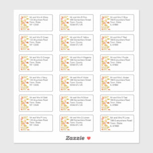Sticker Automne Feuilles Nom individuel Mariage d'adresse