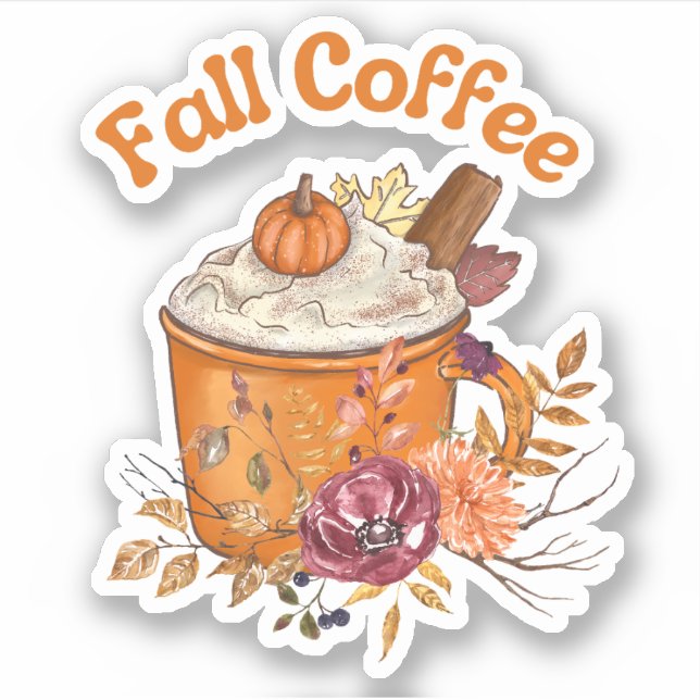 Sticker automne tasse de café (Devant)