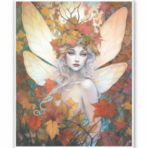 Sticker Automne Woodland Fairy Imaginaire Art