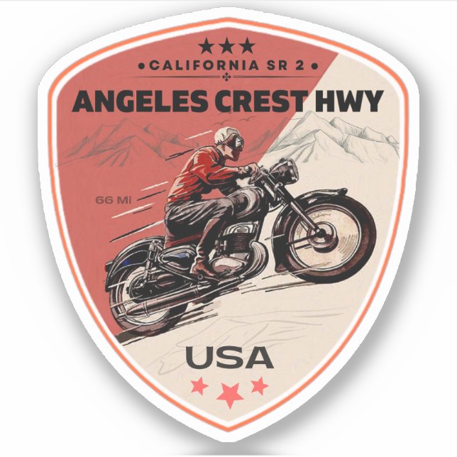 Sticker Autoroute Angeles Crest Route de Californie 2 (Devant)