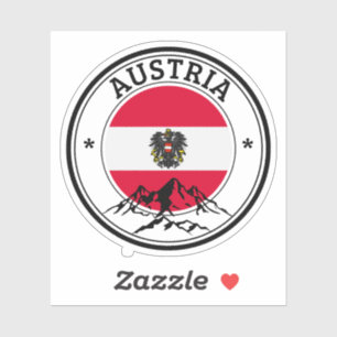 Sticker Autriche Sceau Drapeau Rond Pour Livre Ord