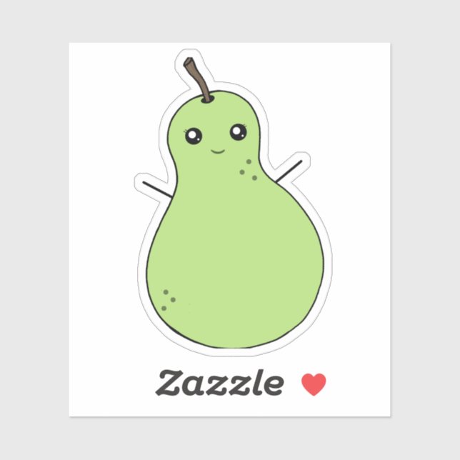 Sticker aux fruits souriants mignon (Feuille)