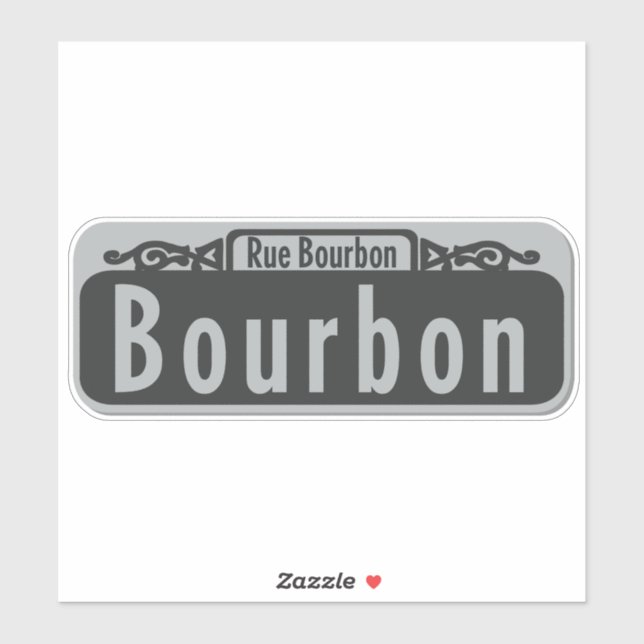 Sticker aux signes Bourbon Street (Rue Bourbon) (Feuille)