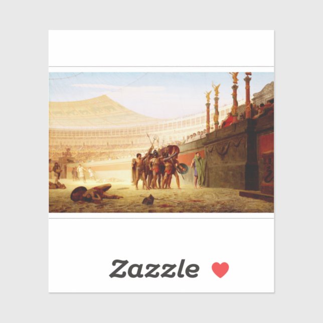 Sticker Ave Caesar by Jean-Leon Gerome (Feuille)