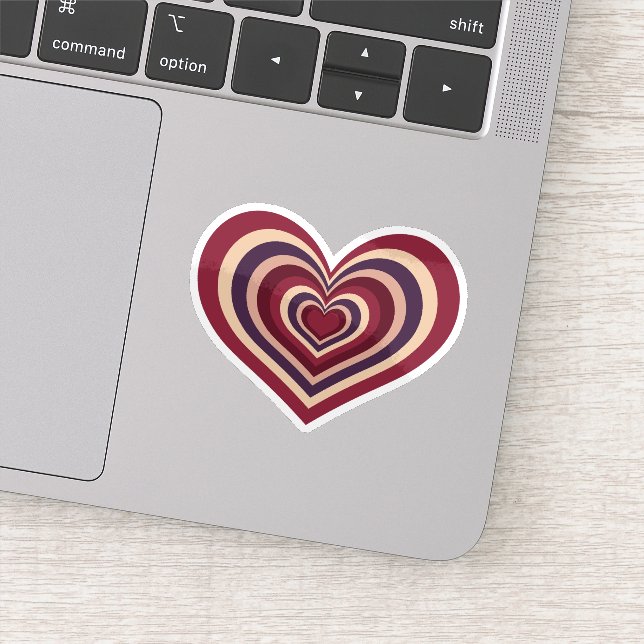 Sticker Avec Coeur Rouge Rétro (Détail)