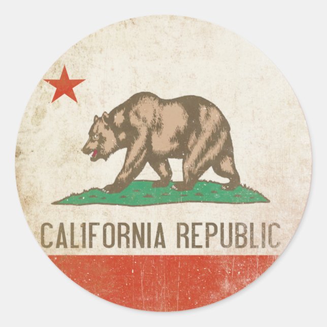 Sticker avec Distressed California Republic (Devant)