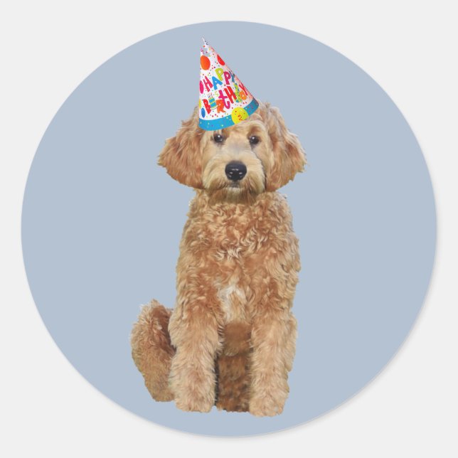 Sticker avec doodle doré d'anniversaire (Devant)