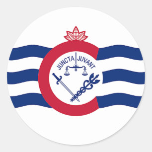 Sticker avec Drapeau de Cincinnati, Ohio, USA