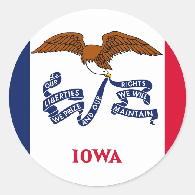 Sticker avec Drapeau de l'Iowa (Devant)
