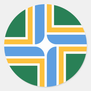 Sticker avec Drapeau de Portland, Etat de l'Oregon
