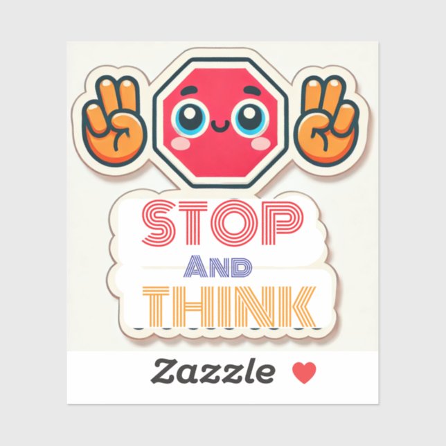 Sticker Avec le TDAH*, arrêtez et réfléchissez (Feuille)