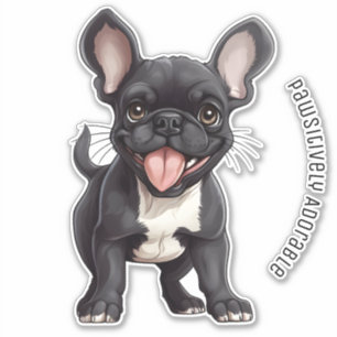 Sticker 🐶 Avec texte personnalisé, chiot français