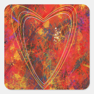 Sticker avec un coeur flamboyant