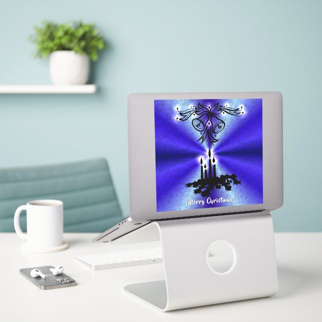 Sticker Avent, Artdeco de Noël sur Blue Green Rainbow (Ordinateur portable sur le bureau)