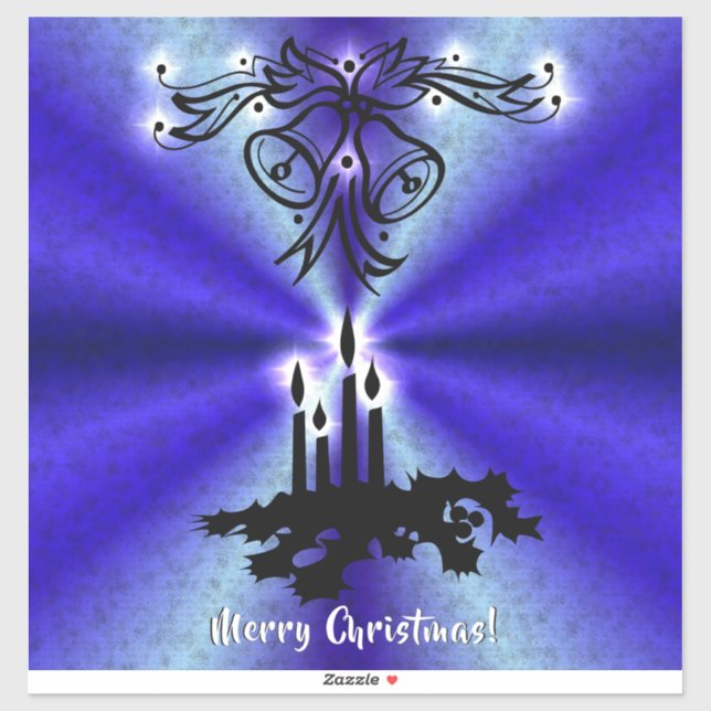 Sticker Avent, Artdeco de Noël sur Blue Green Rainbow (Feuille)
