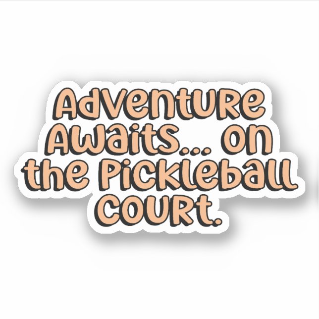 Sticker Aventure Attend... Sur le Pickleball Court Orange (Devant)