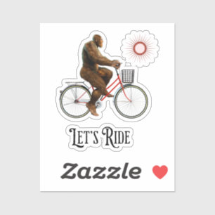 Sticker Aventure cycliste amusante de Bigfoot rétro