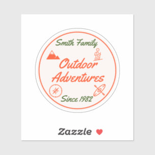 Sticker Aventures de camping en famille sur mesure
