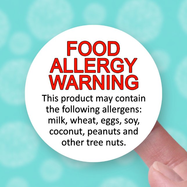 Sticker Avertissement Allergie alimentaire Attention Nuts  (Créateur téléchargé)