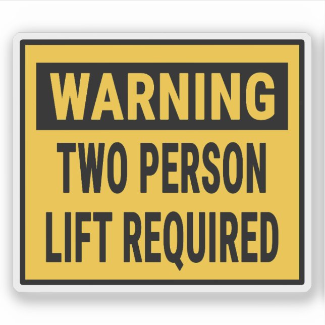 Sticker Avertissement Ascenseur Deux Personnes Requis (Devant)