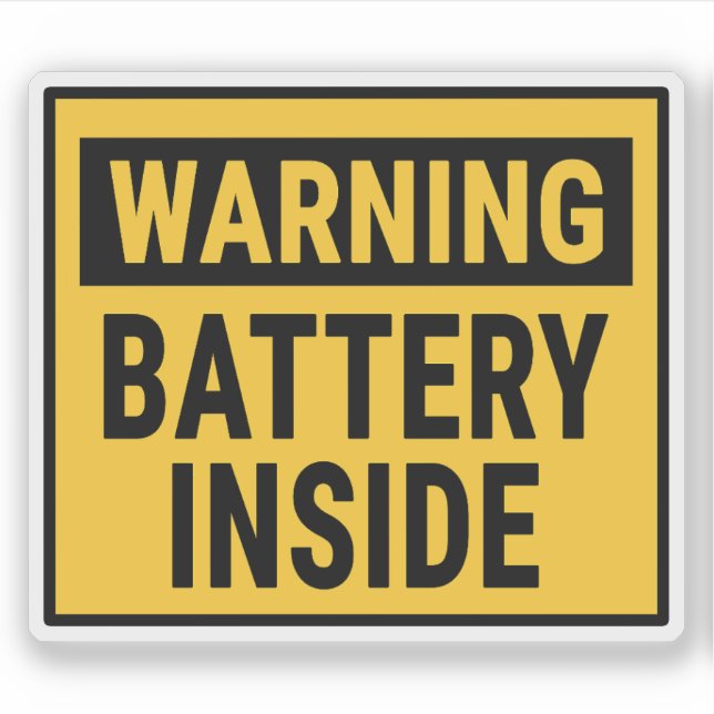 Sticker Avertissement Batterie à l'intérieur  (Devant)