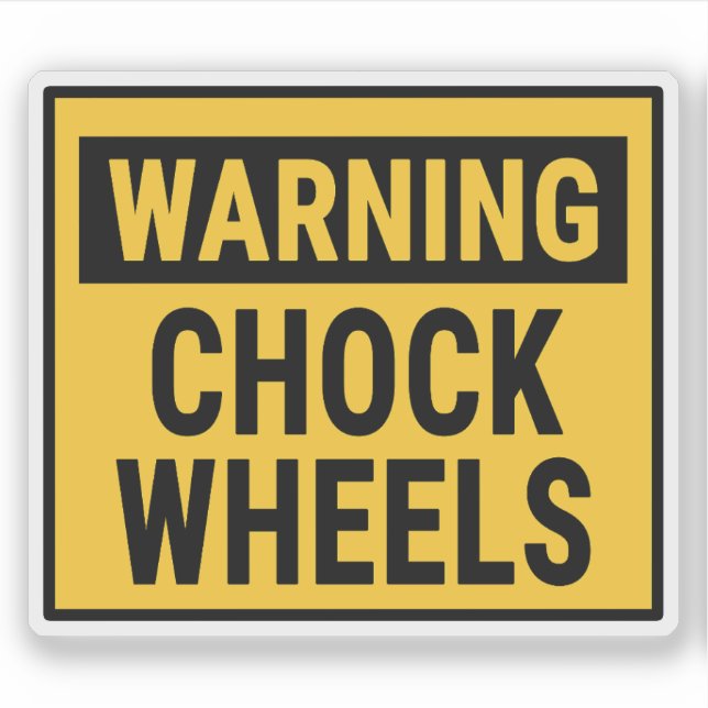 Sticker Avertissement Calage des roues  (Devant)
