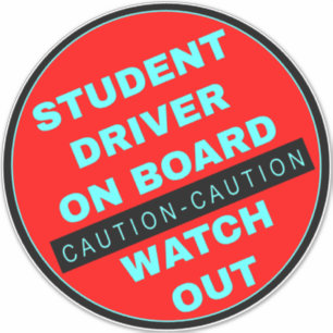 Sticker Avertissement Conducteur Étudiant À Bord - Red Wat