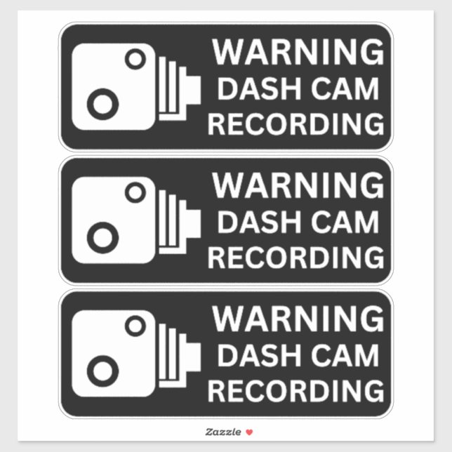 Sticker Avertissement Dash CAM Enregistrement Véhicule Cam (Feuille)