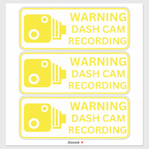 Sticker Avertissement Dash CAM Enregistrement Véhicule Cam