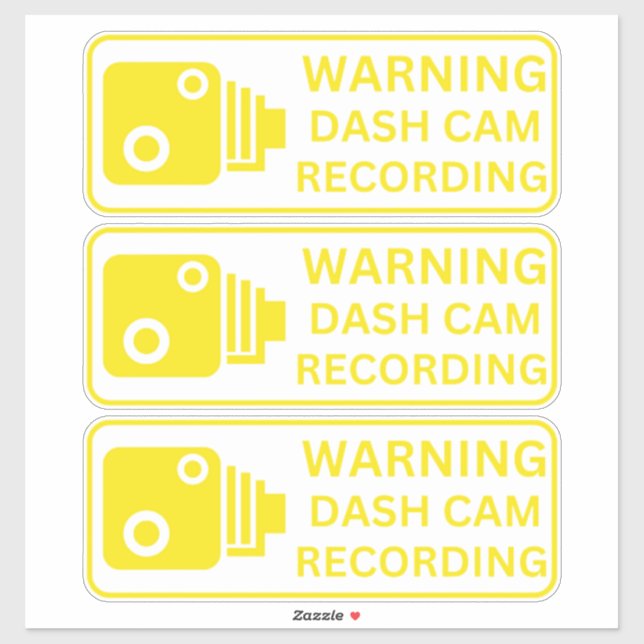 Sticker Avertissement Dash CAM Enregistrement Véhicule Cam (Feuille)