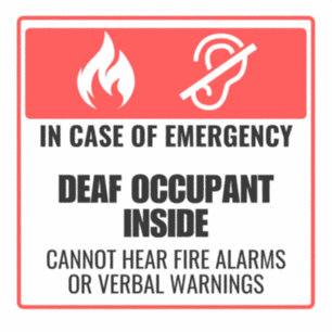 Sticker Avertissement d'urgence pour les personnes sourdes