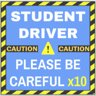 Sticker Avertissement Étudiant Conducteur Signer (Attentio