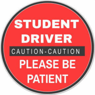 Sticker Avertissement Étudiant Conducteur Signer (Veuillez