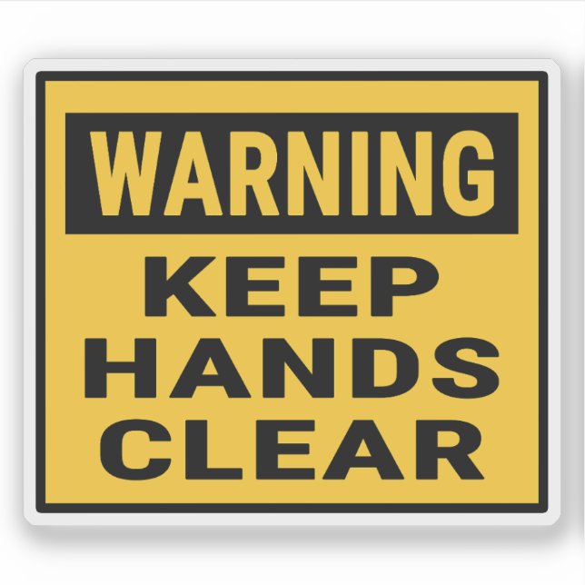Sticker Avertissement Garder les mains libres  (Devant)