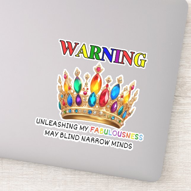 Sticker Avertissement gay pride (Détail)