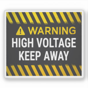 Sticker Avertissement haute tension, éloignez-vous panneau